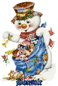 Gif animé bonsoir bonhomme de neige